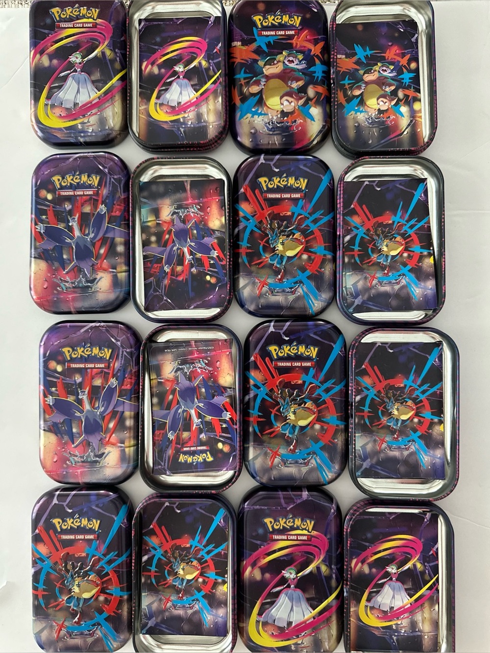 8 Mega Evolution Tins with sticker and art card No TCG Packs/Empty